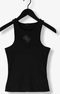 zwarte guess top sl round neck gwendalina top