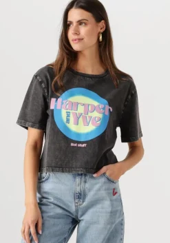 zwarte harper & yve t-shirt hotstuff-ss cropped