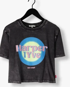 zwarte harper & yve t-shirt hotstuff-ss cropped