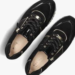 zwarte hassia lage sneakers porto