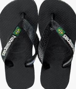zwarte havaianas teenslippers brasil logo kids