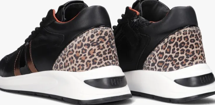 zwarte hip lage sneakers h1588