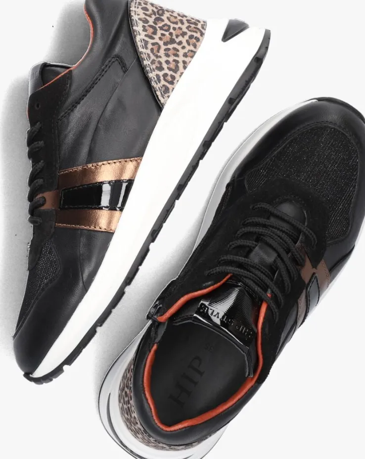 zwarte hip lage sneakers h1588