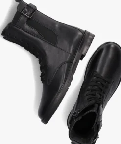 zwarte hip veterboots h1314