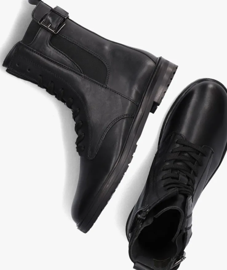 zwarte hip veterboots h1314