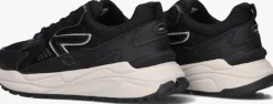 zwarte hub lage sneakers grid-w