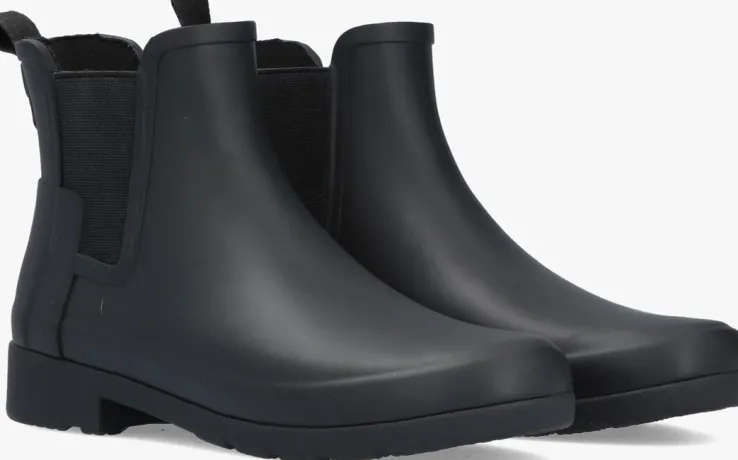 zwarte hunter regenlaarzen womens refined slim fit