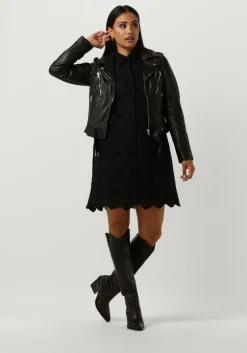 zwarte ibana leren jas moss