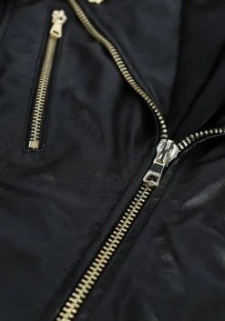 zwarte ibana leren jas moss