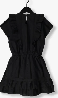 zwarte indian blue jeans mini jurk ruffle dress sparkle