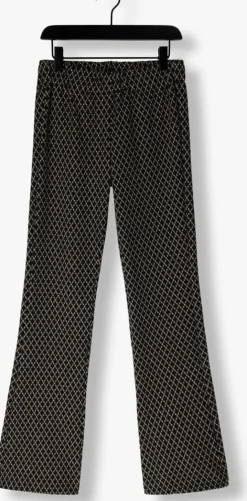 zwarte indian blue jeans flared broek flared pants diagonal check