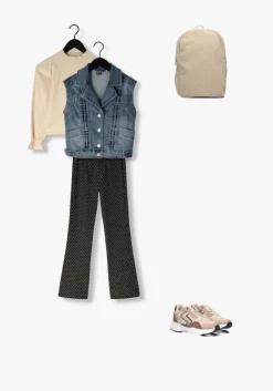 zwarte indian blue jeans flared broek flared pants diagonal check