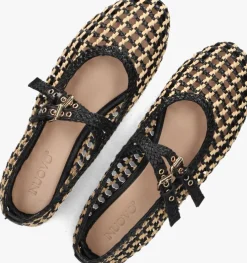 zwarte inuovo ballerina's d47001