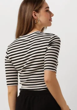 zwarte inwear top dagnaiw striped v t-shirt