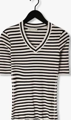 zwarte inwear top dagnaiw striped v t-shirt