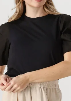 zwarte inwear t-shirt payanaiw woven trim shirt