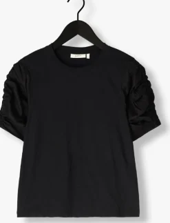 zwarte inwear t-shirt payanaiw woven trim shirt