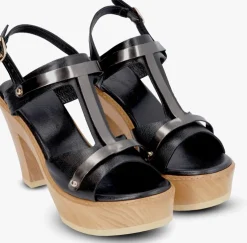 zwarte jan jansen sandalen met hak floating mirror