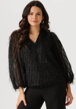 zwarte jansen amsterdam blouses ff178 puffed 3/4 sleeve top