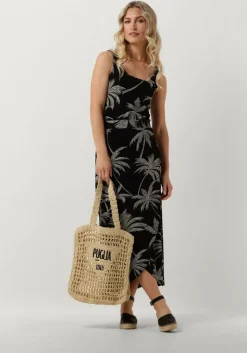 zwarte jansen amsterdam top vp363 jersey printed sleeveles singlet with square neckline