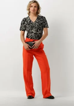 zwarte jansen amsterdam top vfb179 printed top short sleeve v-neck