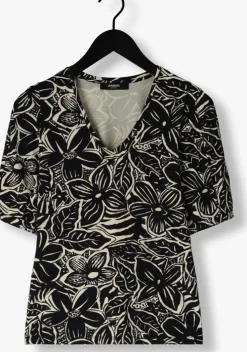 zwarte jansen amsterdam top vfb179 printed top short sleeve v-neck