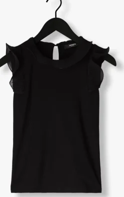 zwarte jansen amsterdam top v309 top sleeveless with ruffle details