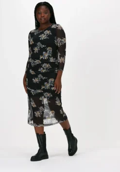 zwarte just female midi jurk anlia dress