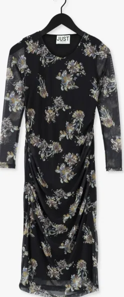 zwarte just female midi jurk anlia dress