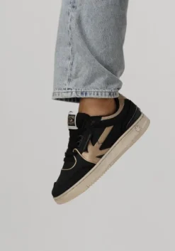 zwarte kaotiko lage sneakers boston piping metal