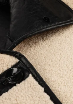 zwarte knit-ted leren jas cozy