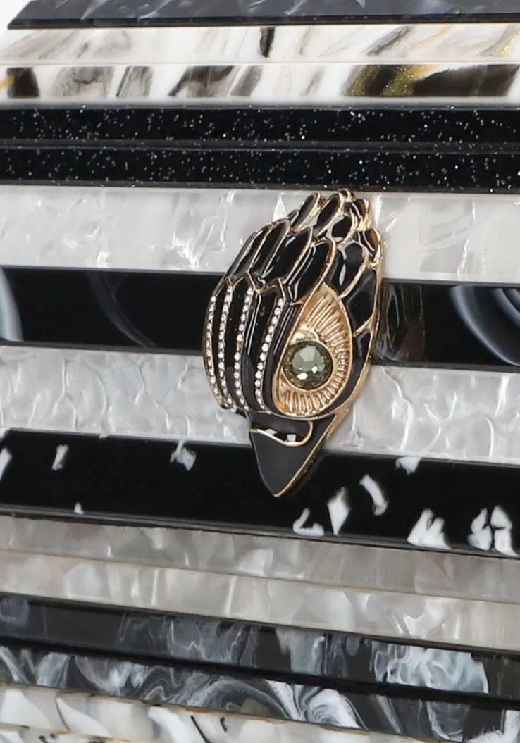 zwarte kurt geiger london clutch party eagle clutch