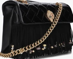 zwarte kurt geiger london schoudertas kensington fringe bag