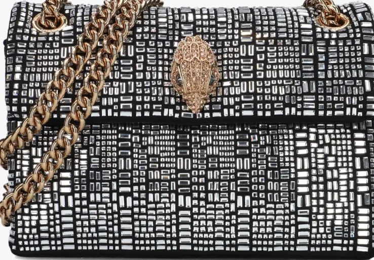 zwarte kurt geiger london schoudertas mini kensington crystals