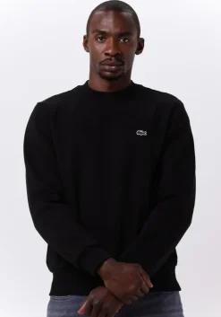 zwarte lacoste sweater classic fit brushed fleece sweatshirt