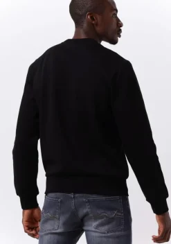 zwarte lacoste sweater classic fit brushed fleece sweatshirt