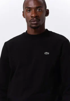 zwarte lacoste sweater classic fit brushed fleece sweatshirt