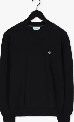 zwarte lacoste sweater classic fit brushed fleece sweatshirt