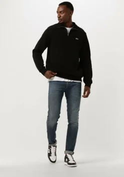 zwarte lacoste trui regular fit high neck zipped sweatshirt