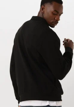 zwarte lacoste trui regular fit high neck zipped sweatshirt