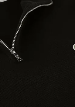 zwarte lacoste trui regular fit high neck zipped sweatshirt