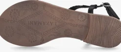 zwarte lazamani platte sandalen la75029