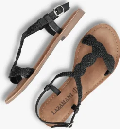 zwarte lazamani platte sandalen la75029