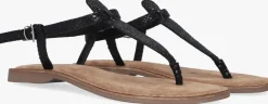zwarte lazamani platte sandalen 75.611