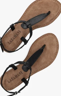 zwarte lazamani platte sandalen 75.618