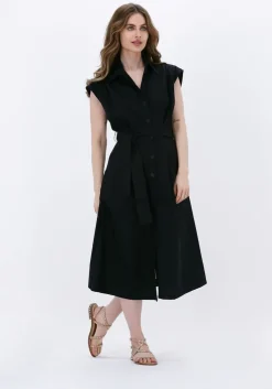 zwarte liu jo midi jurk abito lungo popeline