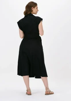 zwarte liu jo midi jurk abito lungo popeline