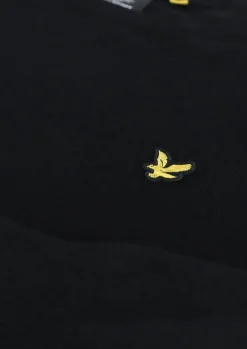 zwarte lyle & scott trui crew neck cotton merino jumper