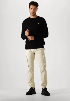 zwarte lyle & scott trui cotton merino crew neck jumper