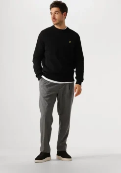 zwarte lyle & scott trui lambswool blend crew neck jumper